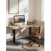 imageTotnz Electric Standing Desk Height Adjustable Sit Stand up Desk LShaped Memory Home Office Desk with Hook 55 x 34 inchRustic