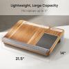 imageTotnz Lap Desk Home Office Laptop Desk Fits up to 17 inches with Mouse Pad Wrist Pad Tablet Pen ampamp Phone Holder Laptop Stand for Reading Writing and Working Wood Grain TZLD3Wood Grain