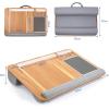imageTotnz Lap Desk Home Office Laptop Desk Fits up to 17 inches with Mouse Pad Wrist Pad Tablet Pen ampamp Phone Holder Laptop Stand for Reading Writing and Working Wood Grain TZLD3Wood Grain