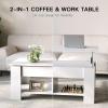 imageTotnz Lift Top Coffee Table 39in Living Room Tables with Hidden Compartment and Storage Shelf Solid Wood Coffee Table for Living Room