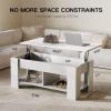 imageTotnz Lift Top Coffee Table 39in Living Room Tables with Hidden Compartment and Storage Shelf Solid Wood Coffee Table for Living Room
