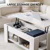 imageTotnz Lift Top Coffee Table 39in Living Room Tables with Hidden Compartment and Storage Shelf Solid Wood Coffee Table for Living Room