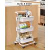 imageTotnz Rolling Utility Cart 3Tier Mesh Organization Cart with Lockable Wheels MultiFunctional Storage Trolley for Office Living Room Kitchen Laundry Bathroom Storage Black TZUC01BWhite