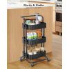 imageTotnz Rolling Utility Cart 3Tier Mesh Organization Cart with Lockable Wheels MultiFunctional Storage Trolley for Office Living Room Kitchen Laundry Bathroom Storage Black TZUC01BBlack