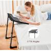 imageTotnz TV Tray Table Folding TV Dinner Table Comfortable Folding Table with 3 Tilt Angle Adjustments for Eating Snack Food Stowaway Laptop Stand 2 PackBlack