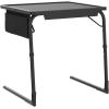 imageTotnz TV Tray Table Folding TV Dinner Table Comfortable Folding Table with 3 Tilt Angle Adjustments for Eating Snack Food Stowaway Laptop Stand Black