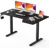 imageTotnz Electric Standing Desk Height Adjustable Sit Stand up Desk LShaped Memory Home Office Desk With Hook 55 x 34 inch Black